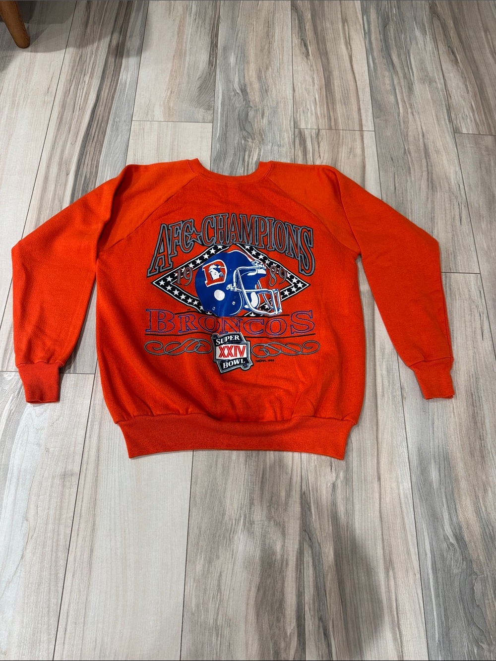 Vintage NFL 1989 Denver Broncos AFC Champions Sweatshirt | Size Large